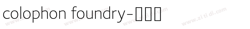 colophon foundry字体转换